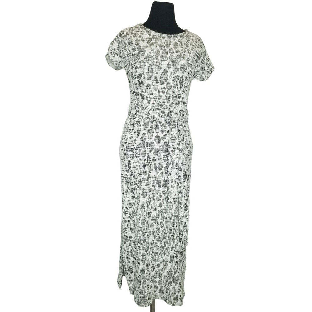 Dolan Left‎ Coast Collection Anthropologie Black White Abstract Midi Dress XS